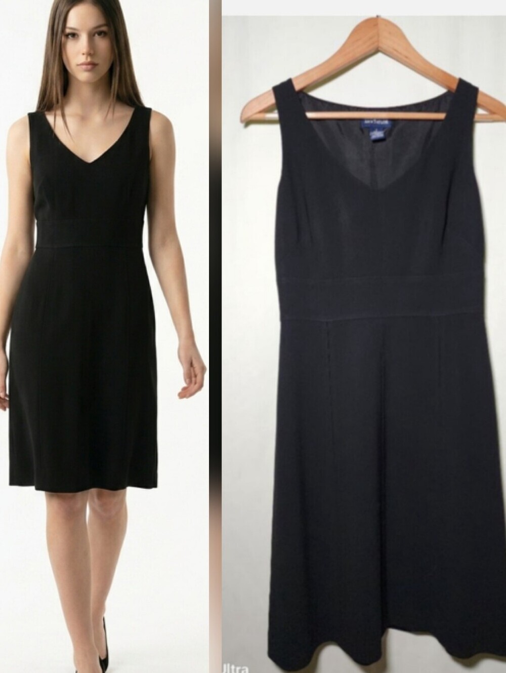 Women's Ann Taylor Black Sleeveless V-Neck Dress Size 2